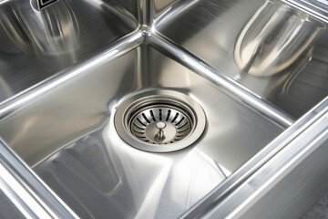 Modern sink and faucet in a new kitchen	
