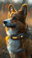 Obraz premium Attentive Canine in Autumn Landscape