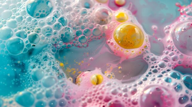 A bath like no other where colorful bubbles mimic the unpredictable behavior of quantum foam.