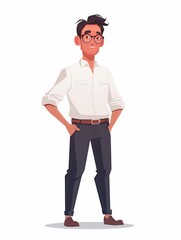 Fototapeta premium Teacher male, Full body character, Vector illustration, Clip art, education, isolated on white background 