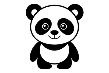 Fototapeta premium panda silhouette vector illustration