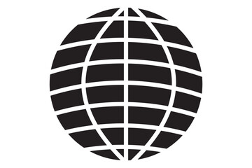 Globe grid spheres. Striped 3D spheres, geometry globe grid, earth latitude and longitude line grid vector symbol set. Spherical grid globe shapes. Illustration globe striped, global geography surface