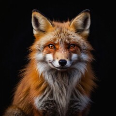 Obraz premium black background fox