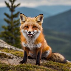 Fototapeta premium forest landscape fox