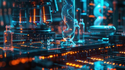 3D modern image describing new technologies in precision medicine and healthcare, targeting personalized care, 8K quality, illustration background