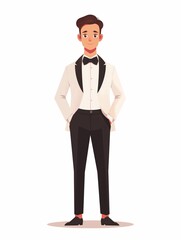 Obraz premium Actor male, Full body character, Vector illustration, Clip art, Arts and Entertainment, isolated on white background 