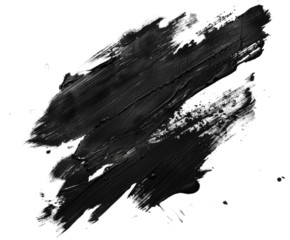 Artistic black paint texture on a white background, abstract and rough.