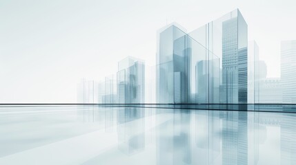 Obraz premium Innovative cityscape blueprint focusing on clean, futuristic architecture with an emphasis on essential urban elements and contemporary aesthetic trends