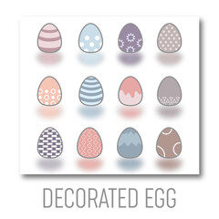 illustrations of Easter eggs and decorated eggs version 1