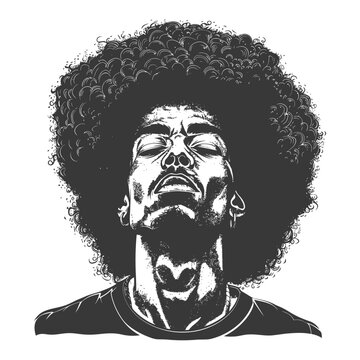 Portrait of a Man with an Afro