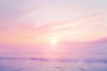 dreamy pastel sunrise misty lavender and pink gradient sky ethereal atmosphere serene minimalist landscape