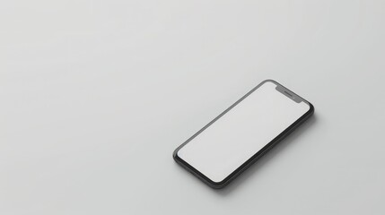 Mockup of empty smartphone screen on plain white background for mobile gaming and social media app UI
