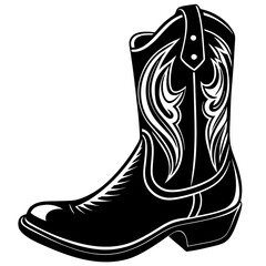 Cowgirl and Cowboy Boots Silhouette Vector