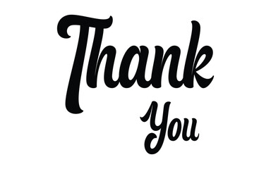 Thank You. Hand lettering Thank You for holiday Thanksgiving Day, vintage graphic, banner, poster. Greeting card calligraphy thank you, postcard for holiday Thanksgiving Day. Vector Illustration