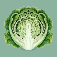 Cabbage Leaf Close-Up: Natural Green Beauty