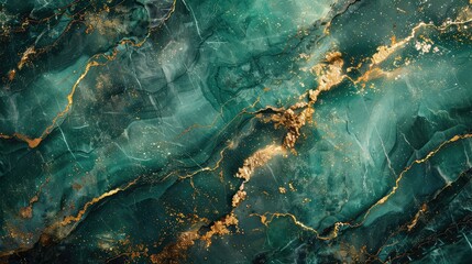 Green Marble with Golden Veins: Luxurious Texture