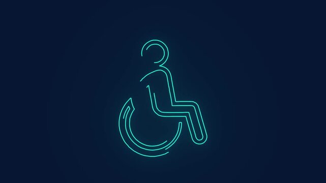 handicap wheel chair sign for disabled person animation
