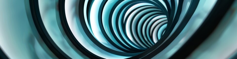 Naklejka premium Abstract Hypnotic Spiral Tunnel with Translucent Bands, Glowing and Glossy, Perfect for Computer and Mobile Wallpaper, Featuring Colorful Overlapping Patterns for Meditation and Enchantment, AI-Genera