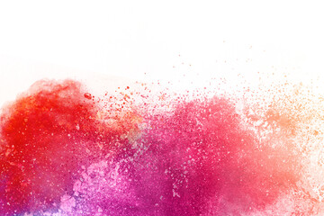 abstract colored powder explosion on white background. Colored cloud. Colorful dust explode. Paint Holi.