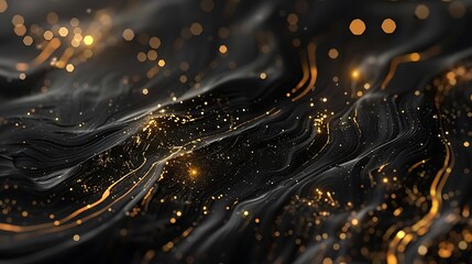 Luxury black background with gold glow effects, minimalistic and elegant, ultra HD high quality