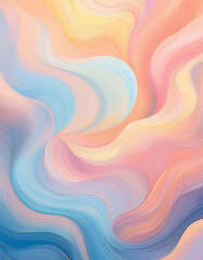 Fototapeta premium abstract artwork with flowing lines and intense textures in pastel tones