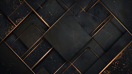 Luxury black background with golden frames, minimalistic and elegant, ultra HD high quality
