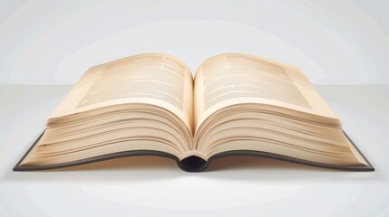 Fototapeta premium Educational Themes with Beige Open Book in 3D Render, High Resolution