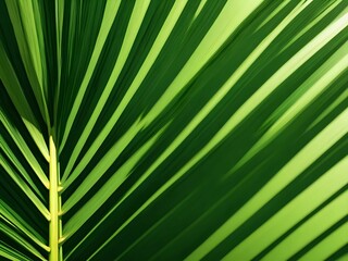 Obraz premium Close-up of green palm leaves, abstract texture.