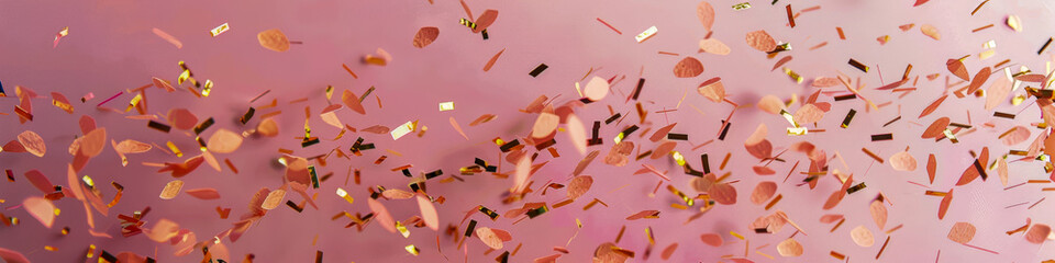 Colorful Confetti Celebration on Pink Background   Festive Party Atmosphere