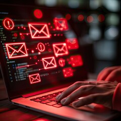 Graphic and conceptual recreation of unwanted email and spam.