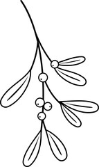 Mistletoe outline vector. 
Mistletoe plant hanging outline .
