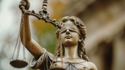 Fototapeta premium Head and arm of a justice statue, holding a scale