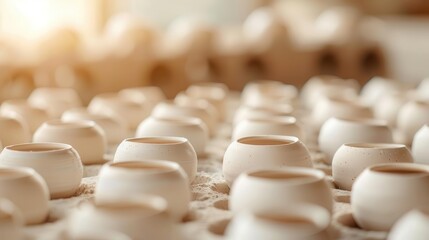 Obraz premium Ceramic surface drying in sunlight, surface drying, handmade pottery process