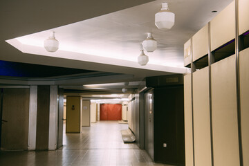 Walls, deserted corridors, windows and doors of research institutes, industrial buildings, universities.