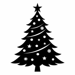 christmas tree black vector silhouette