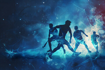 Naklejka premium Sports background design with sport players in different activities.