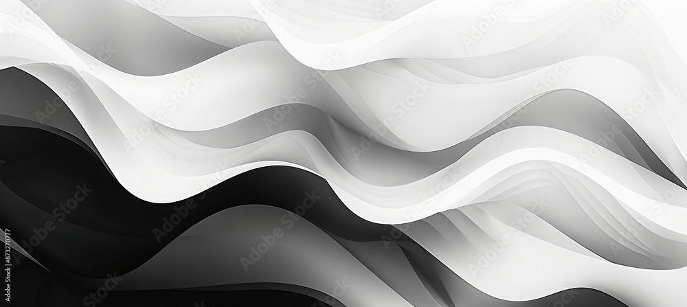 Poster abstract monochrome background with blurred wavy lines and soft edges. the design features a gradien