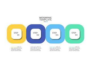 Infographic 4 step timeline journey, Timeline flat simple infographics design template. presentation graph. Business concept with 4 options, vector illustration.