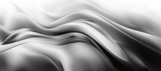 Fototapeta premium Abstract monochrome background with blurred wavy lines and soft edges. The design features a gradient of grey to white, creating an elegant and modern wallpaper or backdrop for various applications.
