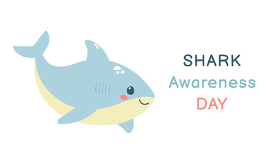 Obraz premium Shark Awareness Day. Template for poster, banner and greeting card. Vector illustration
