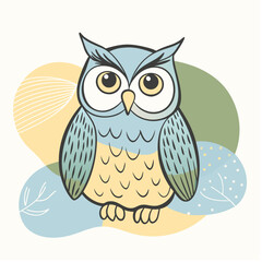 Owl Vector Wild forest bird