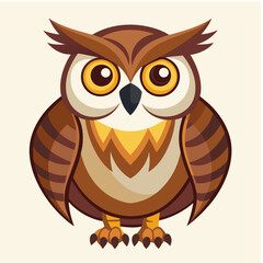Owl Vector Wild forest bird
