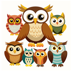 Owl Vector Wild forest bird