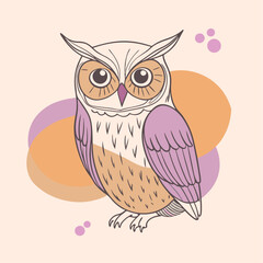 Owl Vector Wild forest bird