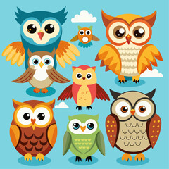 Owl Vector Wild forest bird