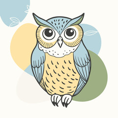 Owl Vector Wild forest bird