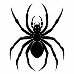 Halloween spider black vector silhouette