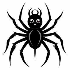 Halloween spider black vector silhouette