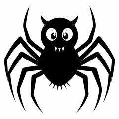 Halloween spider black vector silhouette