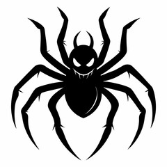 Halloween spider black vector silhouette